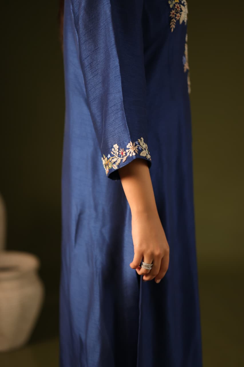 WILDFLOWER KURTA SET NAVY BLUE