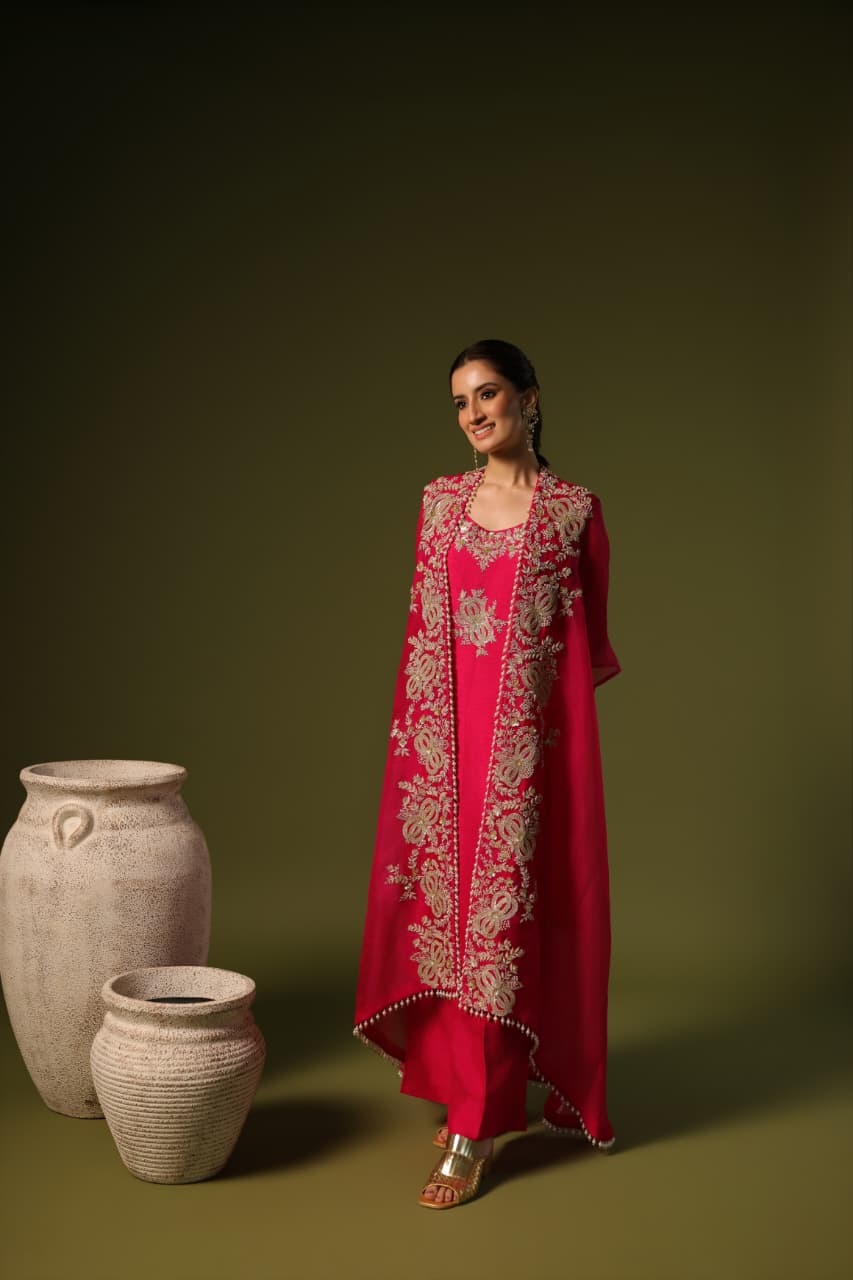 ROSE CAPE SET RANI PINK