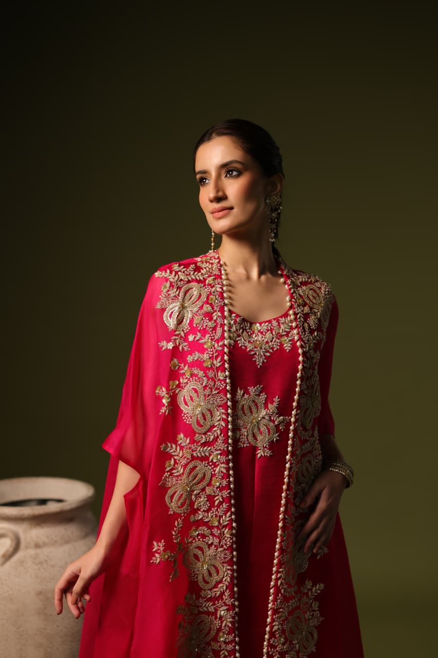 ROSE CAPE SET RANI PINK