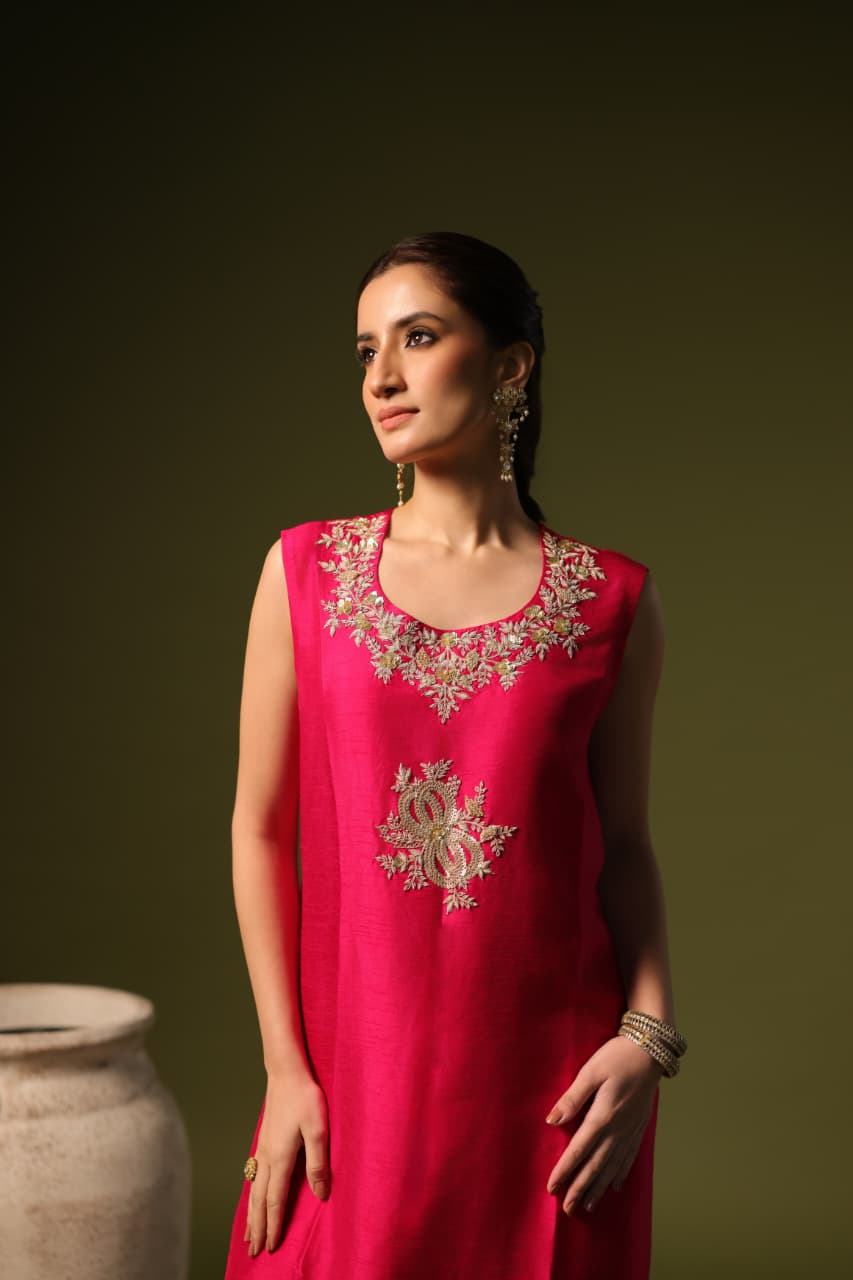 ROSE KURTA SET RANI PINK