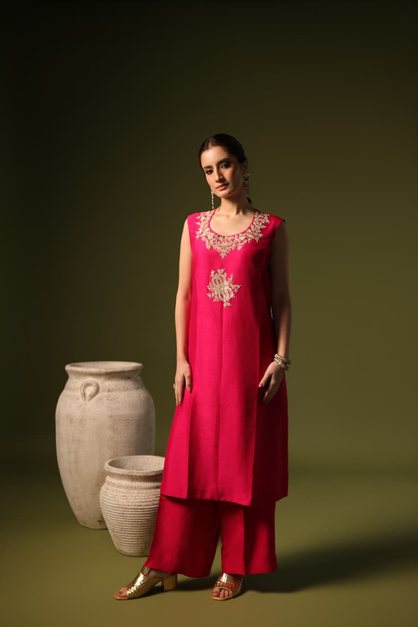 ROSE KURTA SET RANI PINK