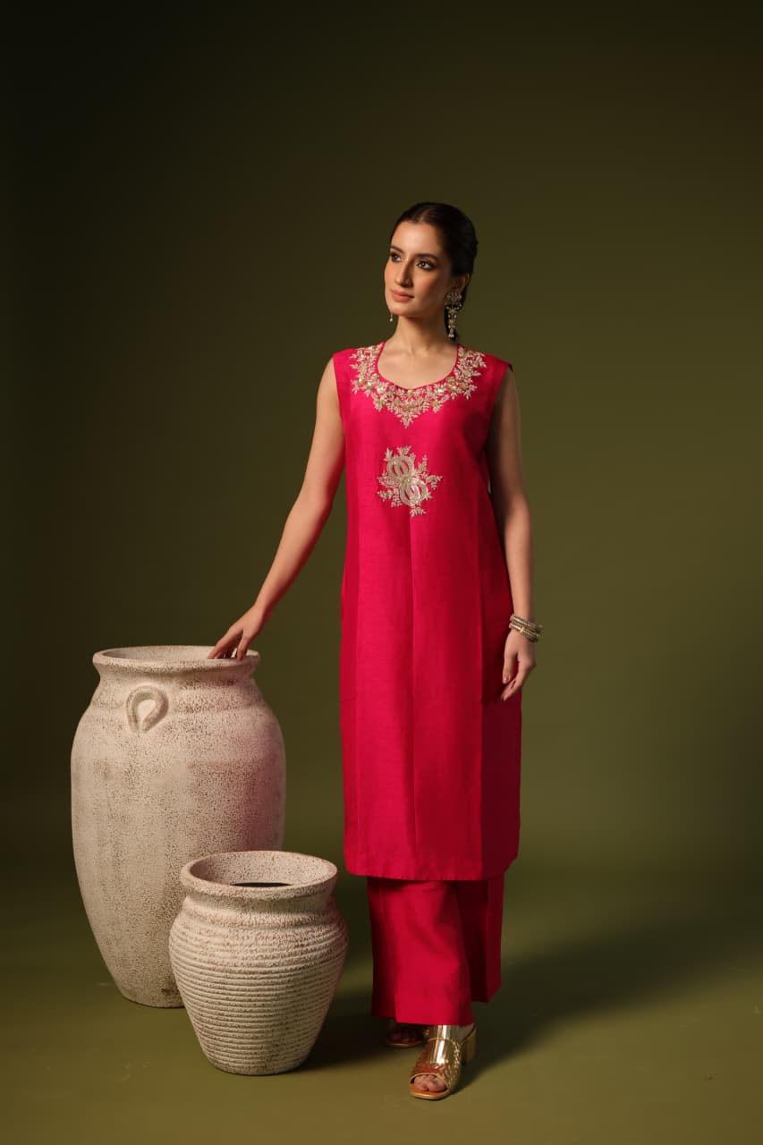 ROSE KURTA SET RANI PINK