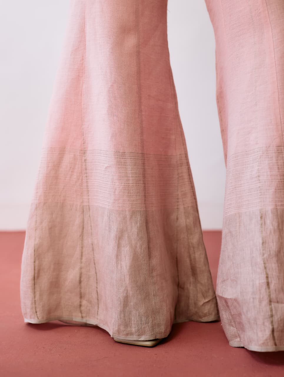 TALA METALLIC LINEN SHARARA PANTS - PINK
