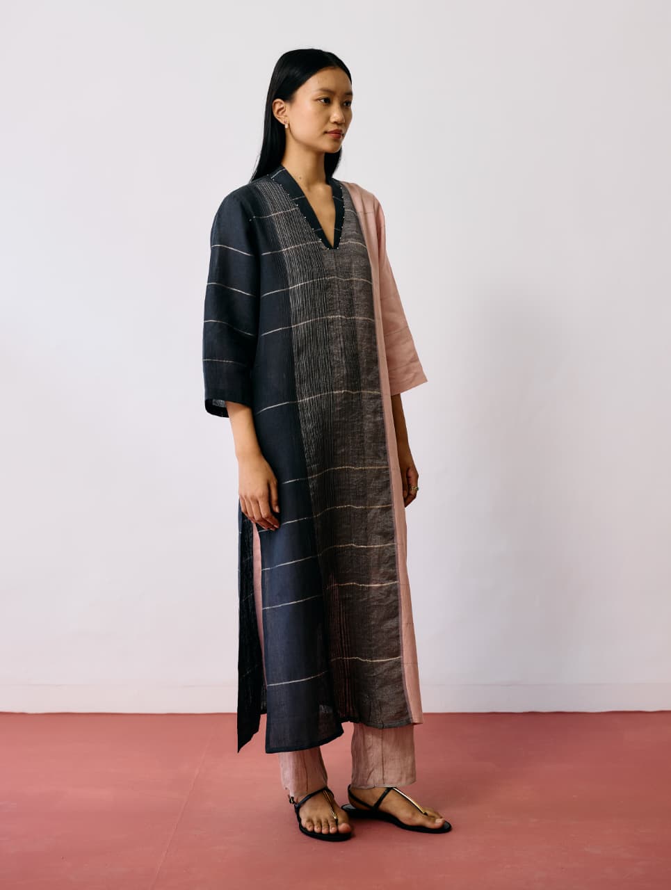 ZANERA PATCHWORK PINTUCK KURTA