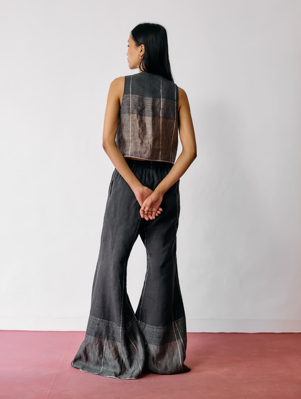 KAYA HAND-EMBROIDERED VEST - CHARCOAL