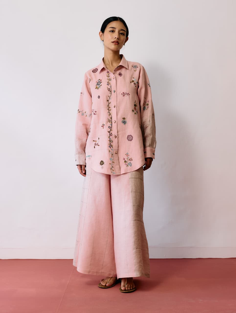 MANSA FLORAL HAND-EMBROIDERED CO-ORD - PINK