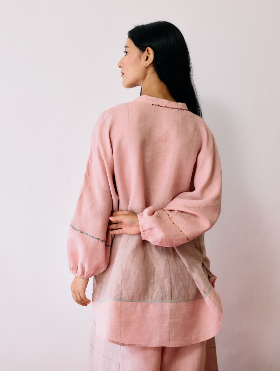 RAZA METALLIC LINEN CO-ORD - PINK
