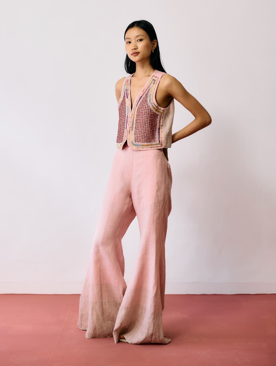 KAYA HAND-EMBROIDERED CO-ORD - PINK