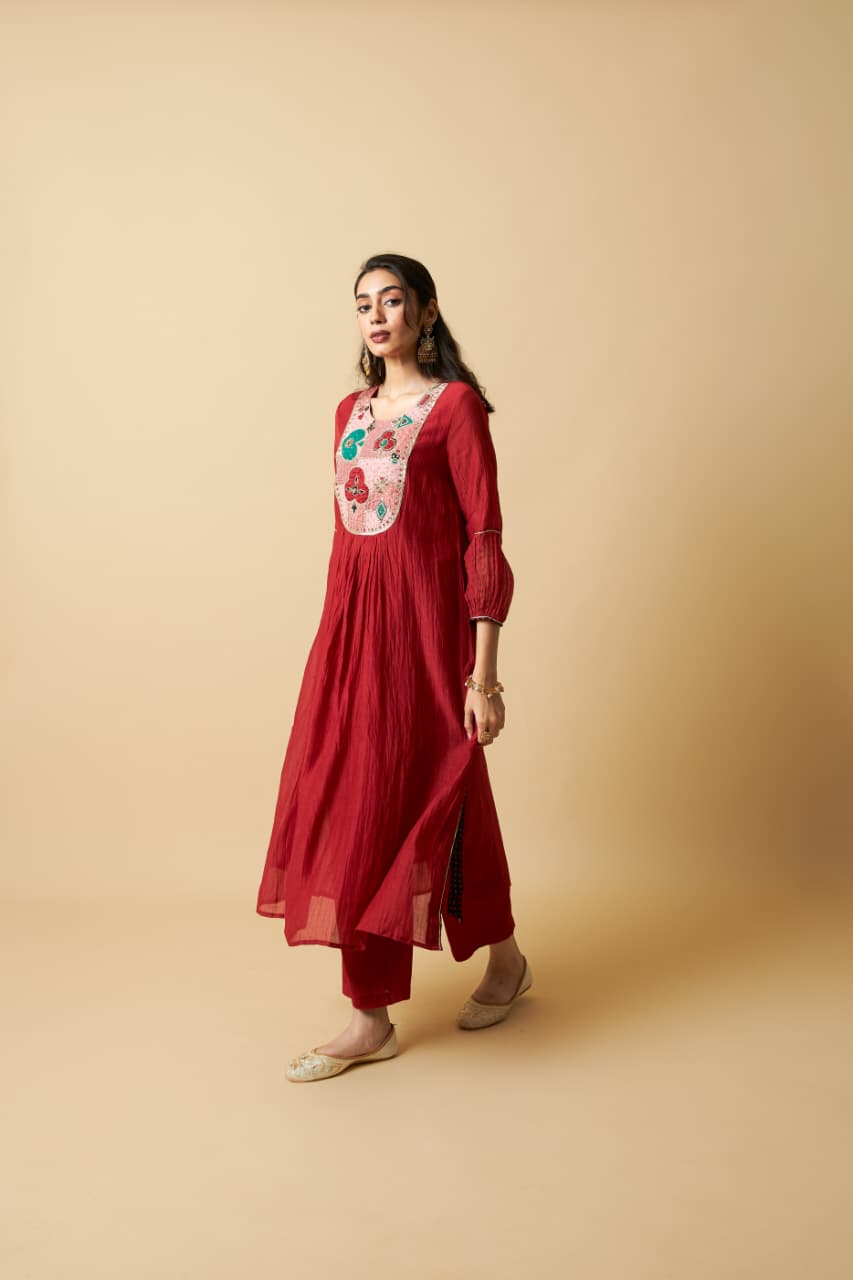 KUMKUM EMBROIDERED KURTA SET