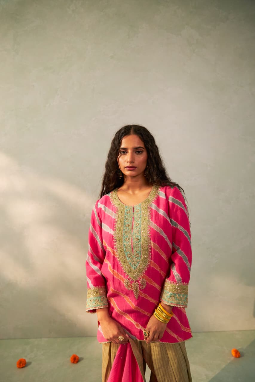 GULNAAR GULABI EMBROIDERED KURTA SET