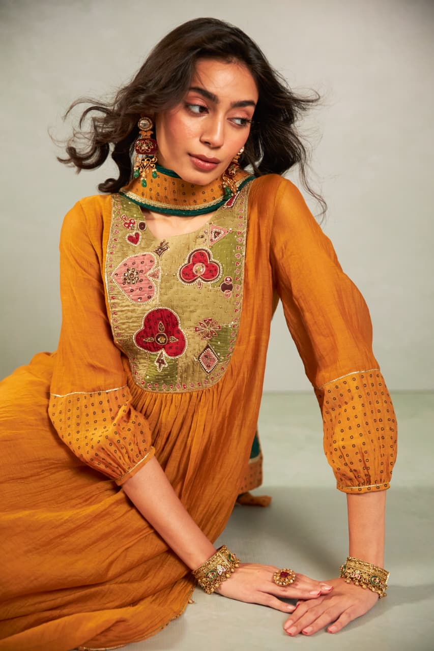 GENDA PHOOL EMBROIDERED KURTA SET