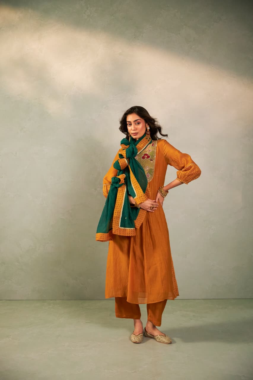 GENDA PHOOL EMBROIDERED KURTA SET