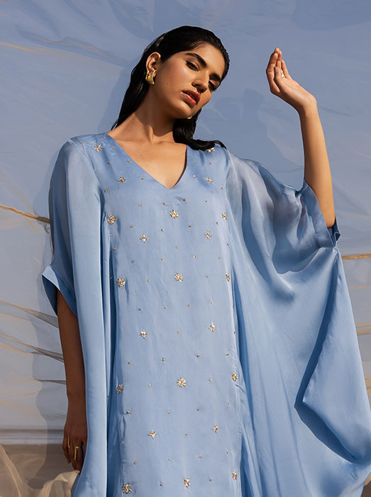 Embroidered Cowl Kurta with Pant